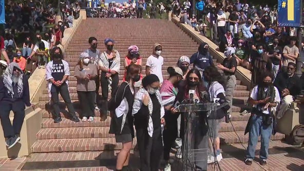 UCLA student demonstrators speak out against violence