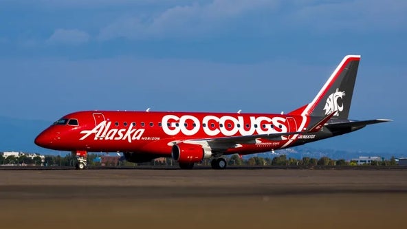 Alaska Airlines unveils 'Go Cougs' E175 aircraft