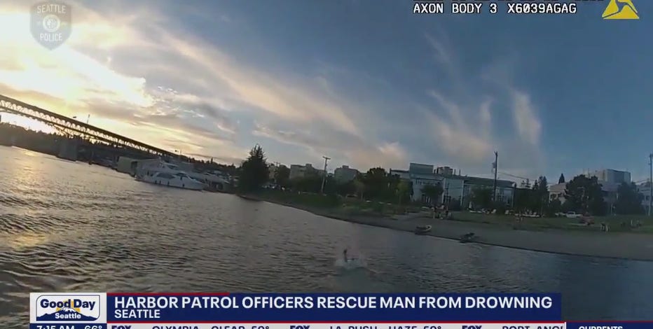Harbor patrol officers rescue man from drowning in Portage Bay