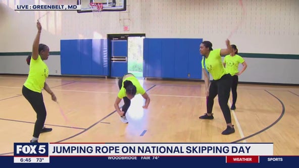 Jumping rope on National Skipping Day