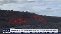 Aerial view of Mauna Loa volcano eruption