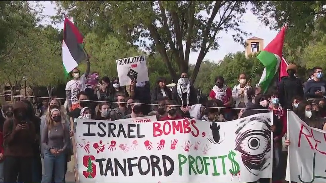 Hundreds protest at Stanford University in support of Palestine