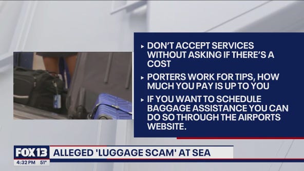 Traveler warns of possible luggage porter scam at Sea-Tac Airport