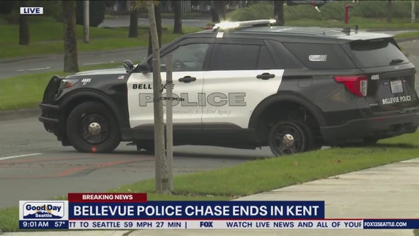 Bellevue Police chase ends in Kent