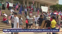 Paxton supporters rally outside Collin Co. courthouse