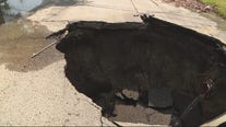 Water main break causes massive sinkhole on Detroit's west side
