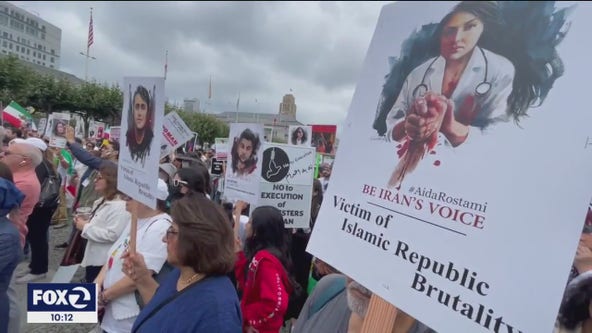 Hundreds rally at SF Civic Center Plaza over Iran's regime