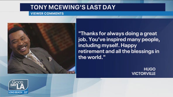 Viewers thank Tony McEwing for his excellence through the years