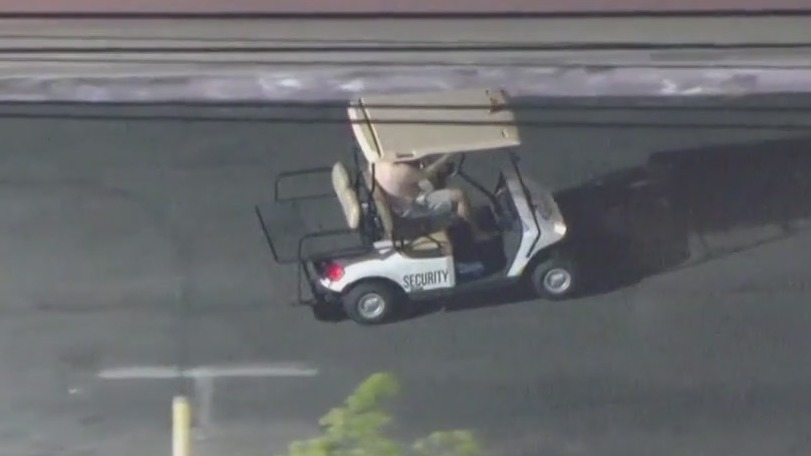 Stolen golf cart driver leads chase
