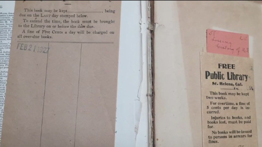 Overdue book, by 96 years, returned to Bay Area library