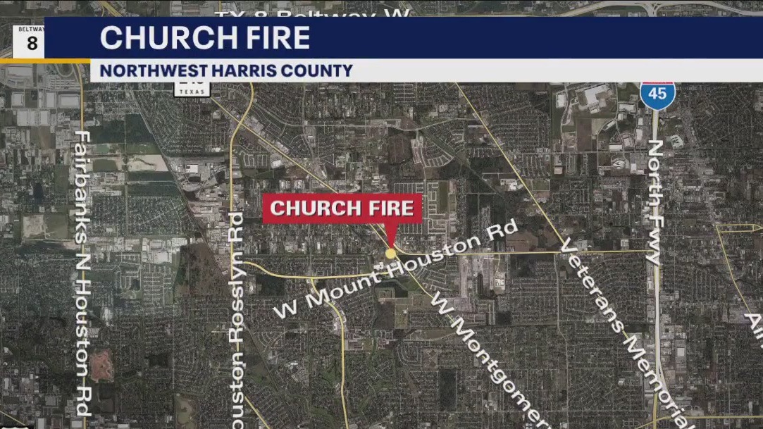 Fire reported at church in northwest Harris County
