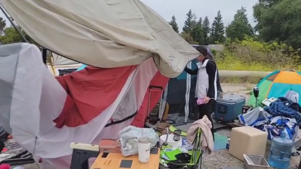 Homeless encampment set up near Little League field