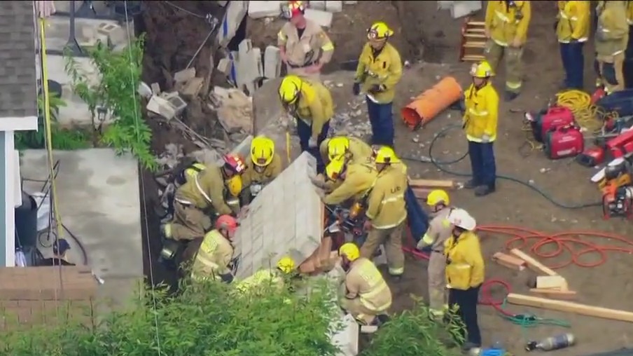 1 person trapped after Pacoima wall collapses