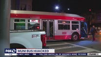 Suspect hijacks Muni bus, assaults driver before hitting 10 vehicles