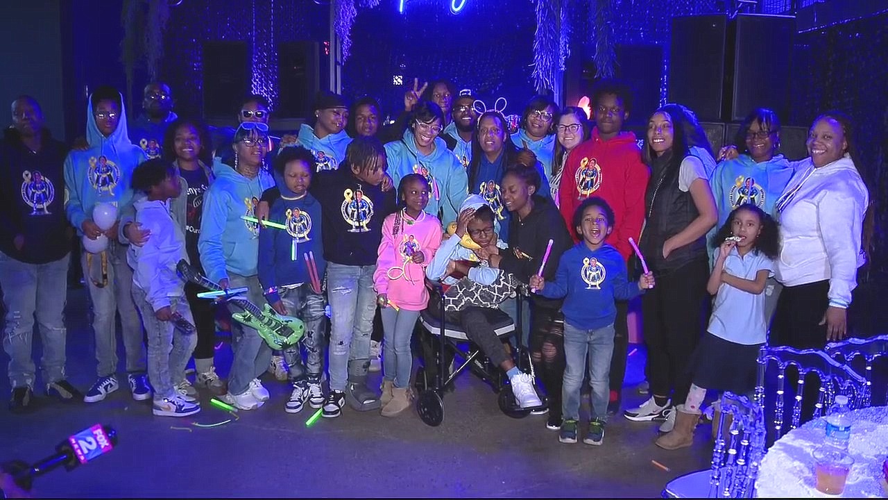 Brave young man battling bone cancer gets celebrity party wish along with FOX 2