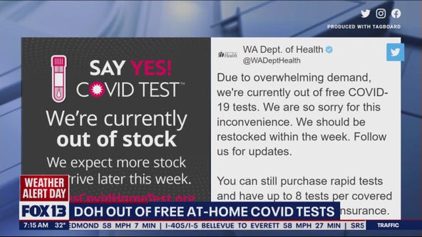 WA Dept. of Health is out of free COVID tests