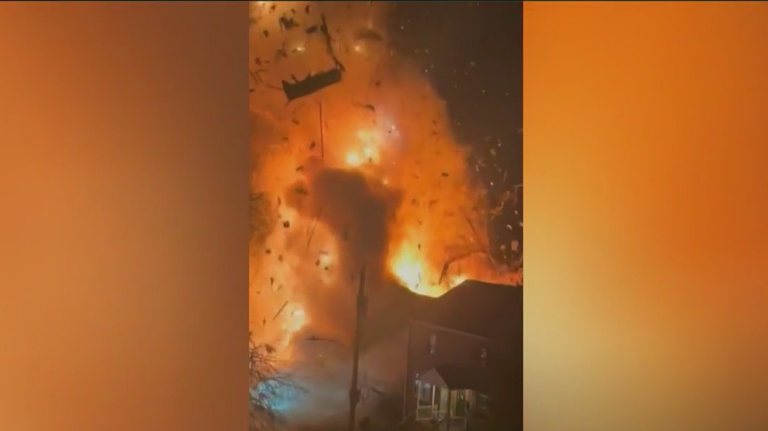 Dramatic video captures house bursting into flames as police serve search warrant