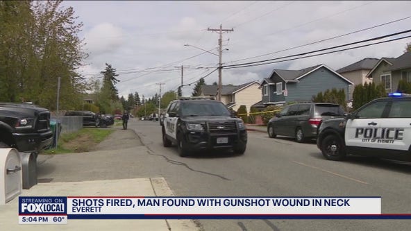 Shots fired in Everett, man found with gunshot to neck