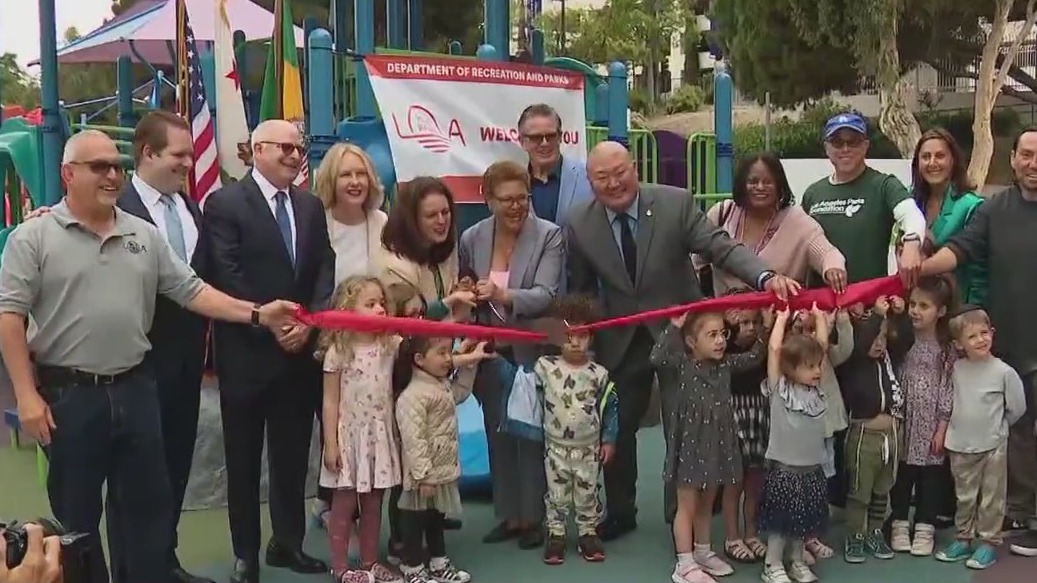 Playground reopens after being destroyed by arson