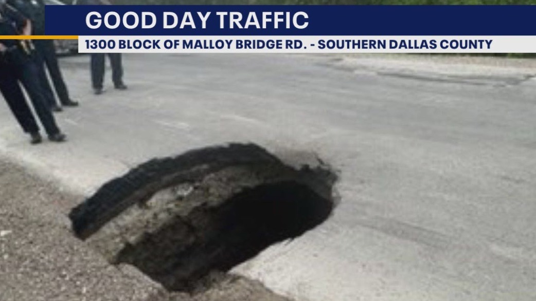 30-foot deep sinkhole opens up in Dallas County