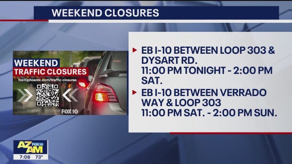 Phoenix-area freeway closures this weekend