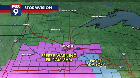 MN weather: Freeze warning for Friday morning