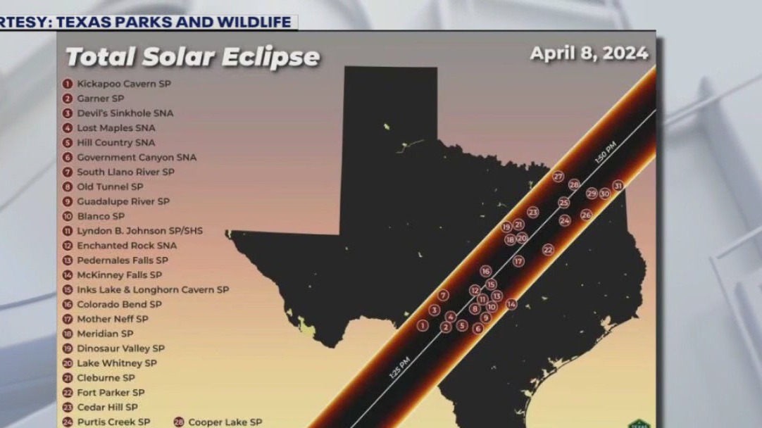 Solar eclipse: 31 Texas state parks in path