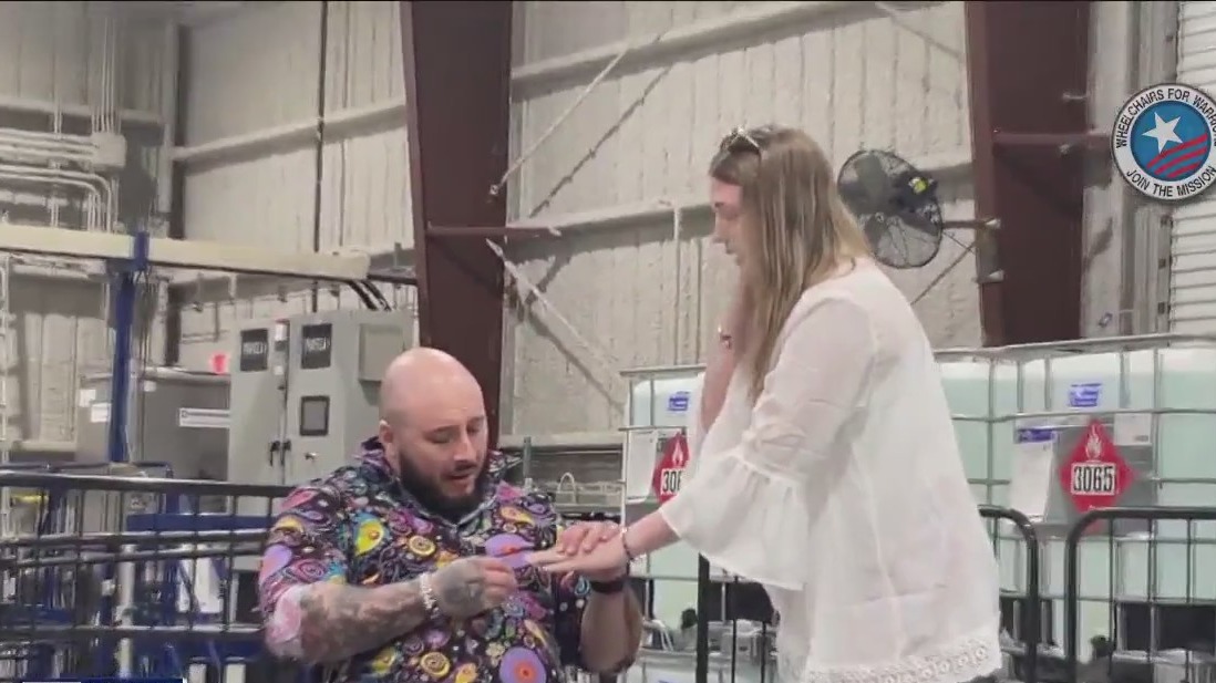 Sweet proposal at 'Wheelchair for Warriors' fundraiser