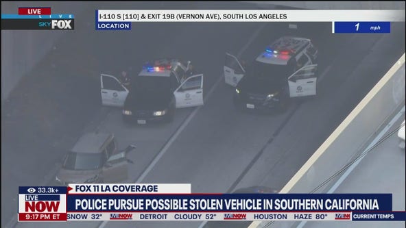 Police chase possible stolen car in LA