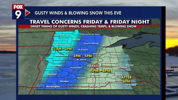 Friday forecast: Wind gusts of up to 40+ mph this evening