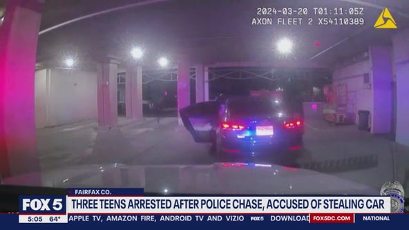 Teens accused of stealing car arrested after police chase in Virginia