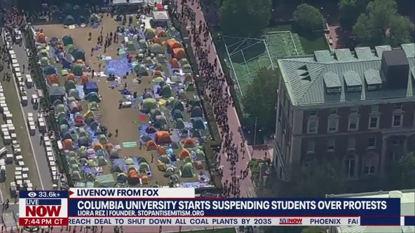 Columbia University starts suspending student protestors