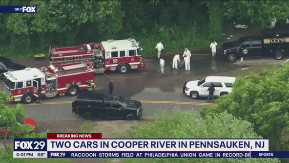 At least 2 cars pulled from Cooper River in Pennsauken, NJ