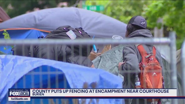 King County puts up fencing at encampment near courthouse