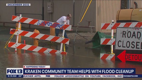 Seattle Kraken Community Team helps with flood cleanup