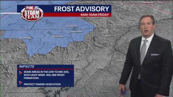 Frost Advisory for extreme north Georgia