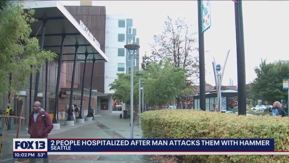 2 people randomly attacked with hammer near Seattle transit station