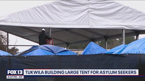 Large tent erected for Tukwila asylum seekers