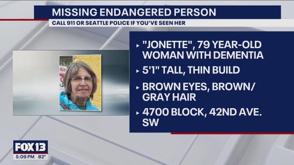 SILVER Alert activated for woman missing out of West Seattle