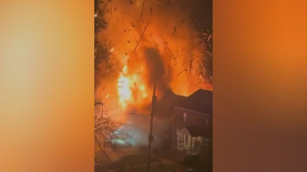 Virginia home explosion caught on camera