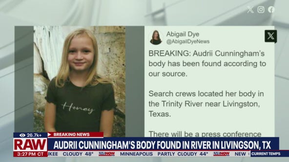 Audrii Cunningham's body found in river