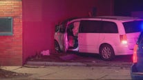 Police: Man intentionally ran down his family in minivan before crashing into building in Detroit