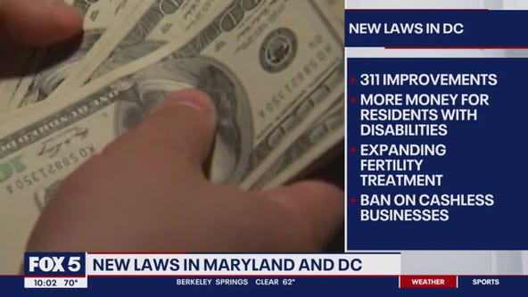 Several new laws going into effect in Maryland and D.C.