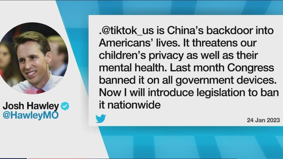 US Senator calls for nationwide ban of TikTok over security concerns