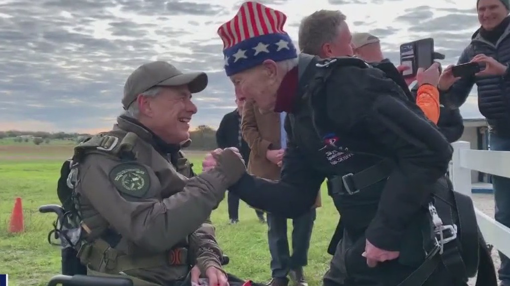 Gov. Greg Abbott skydives with 106-year-old