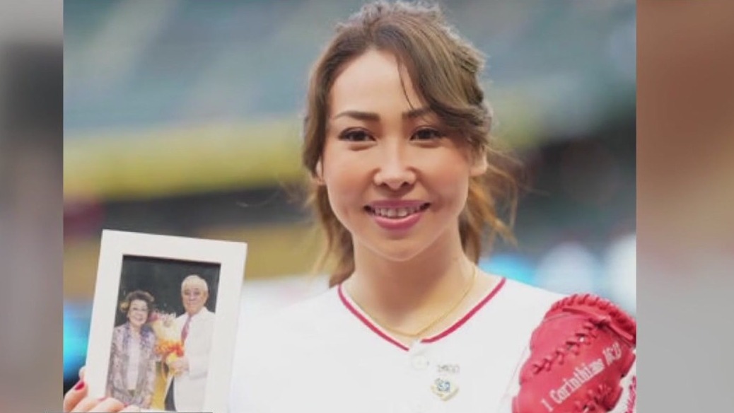Granddaughter of NPB hero throws first pitch