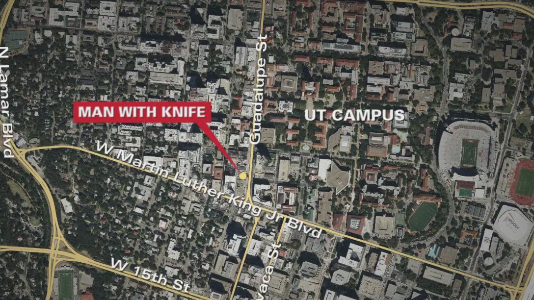 UT police disarm man with knife near campus
