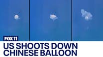 Video shows US shooting down Chinese spy balloon