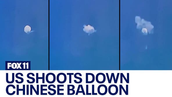 Video shows US shooting down Chinese spy balloon