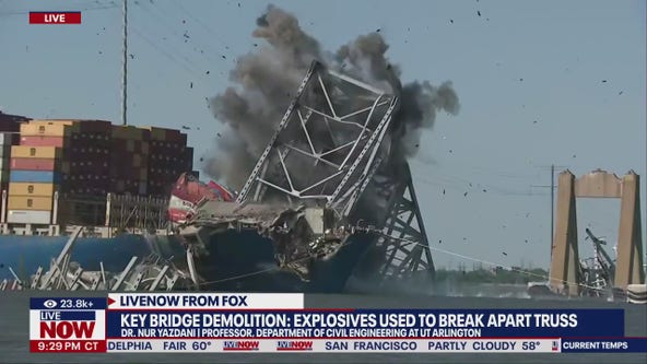 Controlled explosives used to demolish Key Bridge